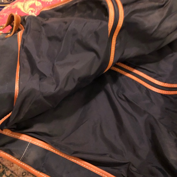 Vintage Royal Cophegan navy with brown trim travel garment hanging bag - Picture 15 of 16